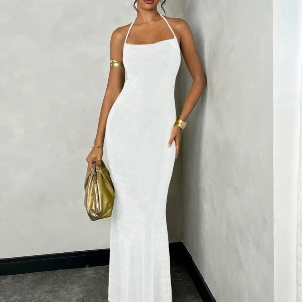 Elegant Sheer White Dress